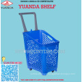 4 Wheel Rolling Basket with Single Handle